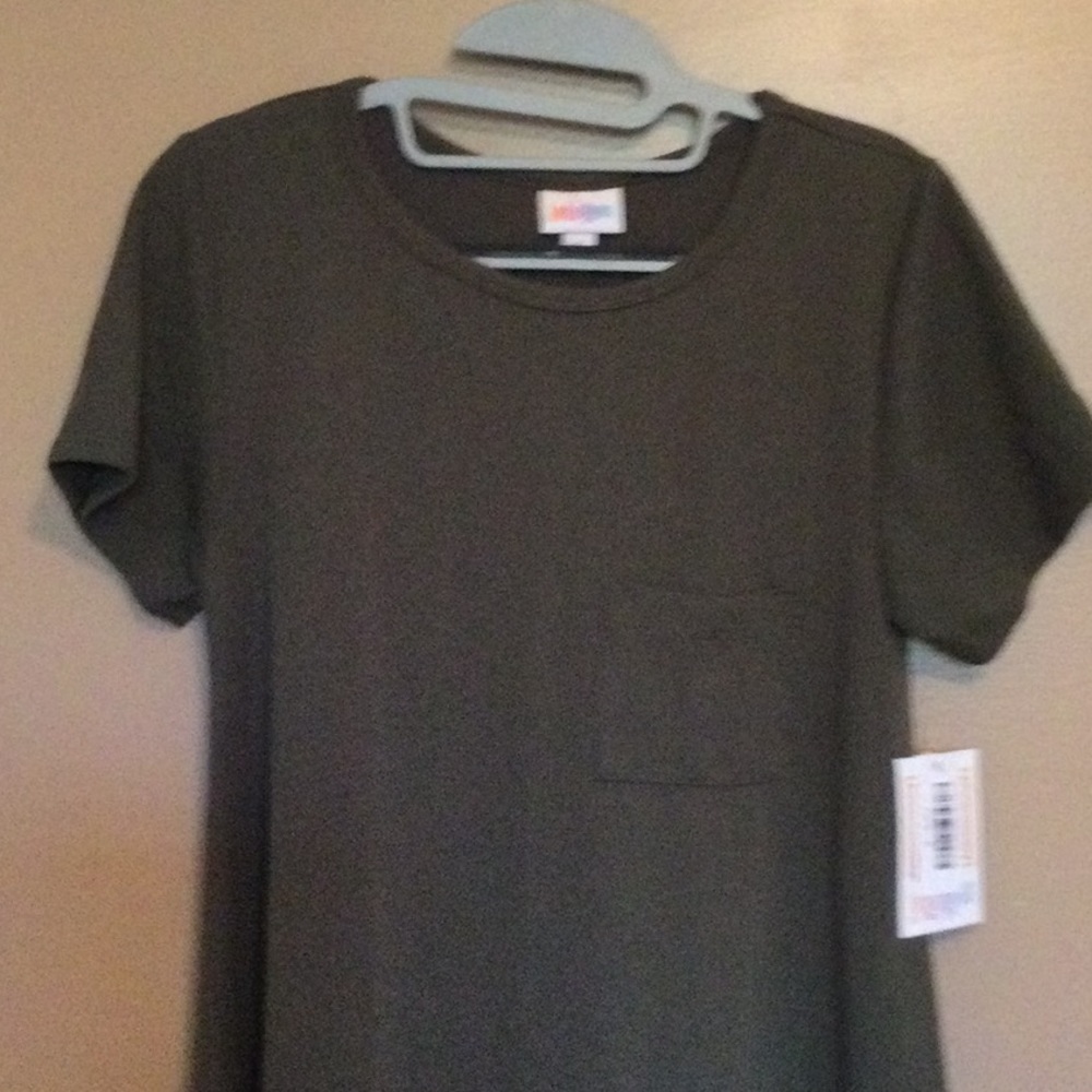 New with tags Lularoe Carly Dress, size Small. Solid Olive Green